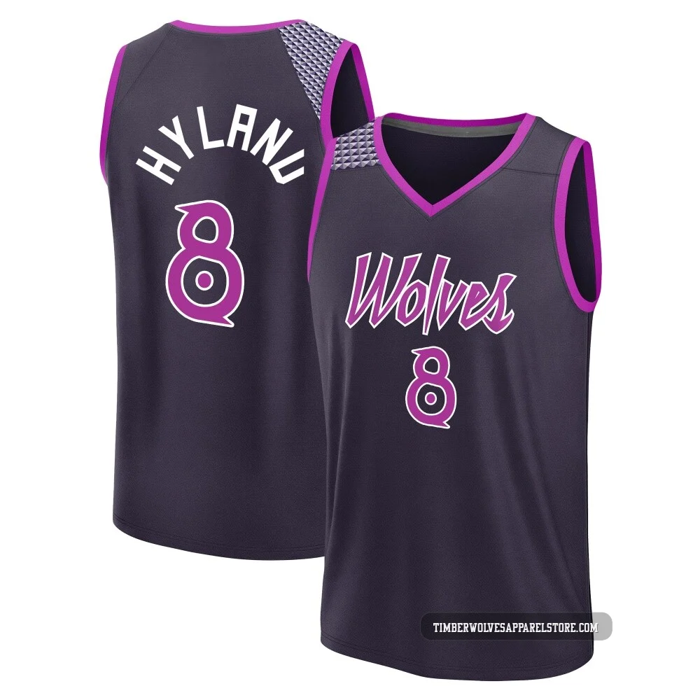 Bones Hyland ＃8 Minnesota Timberwolves 2025/26 Men's Fast Break Purple City Edition Jersey