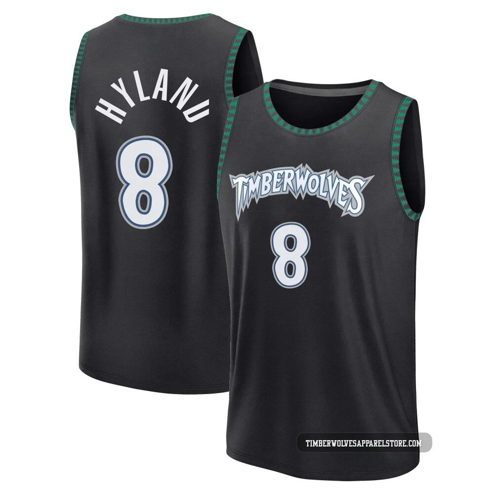 Bones Hyland ＃8 Minnesota Timberwolves Black Youth Fast Break Classic Edition Jersey