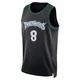 Bones Hyland ＃8 Minnesota Timberwolves Swingman Black Men's Classic Edition Jersey
