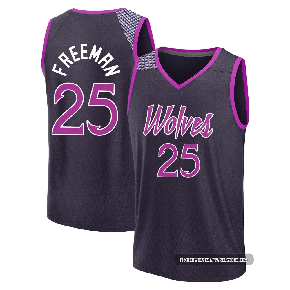 Enrique Freeman ＃25 Minnesota Timberwolves 2025/26 Men's Fast Break Purple City Edition Jersey