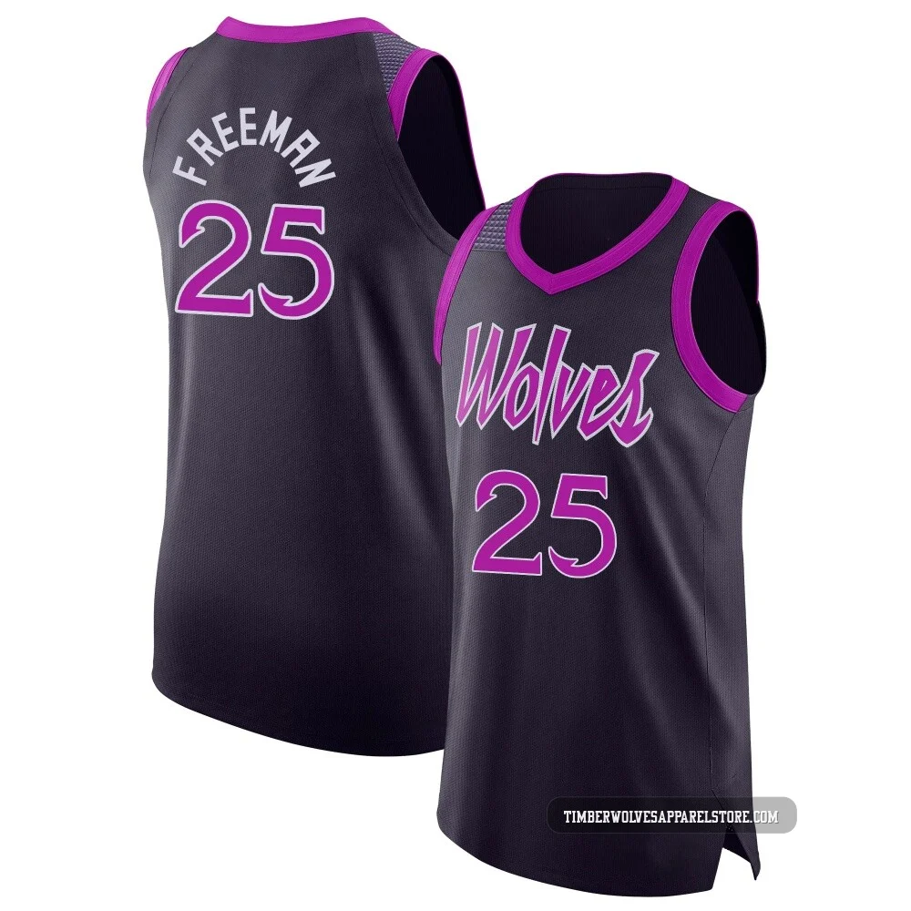Enrique Freeman ＃25 Minnesota Timberwolves Authentic 2025/26 Youth Purple City Edition Jersey
