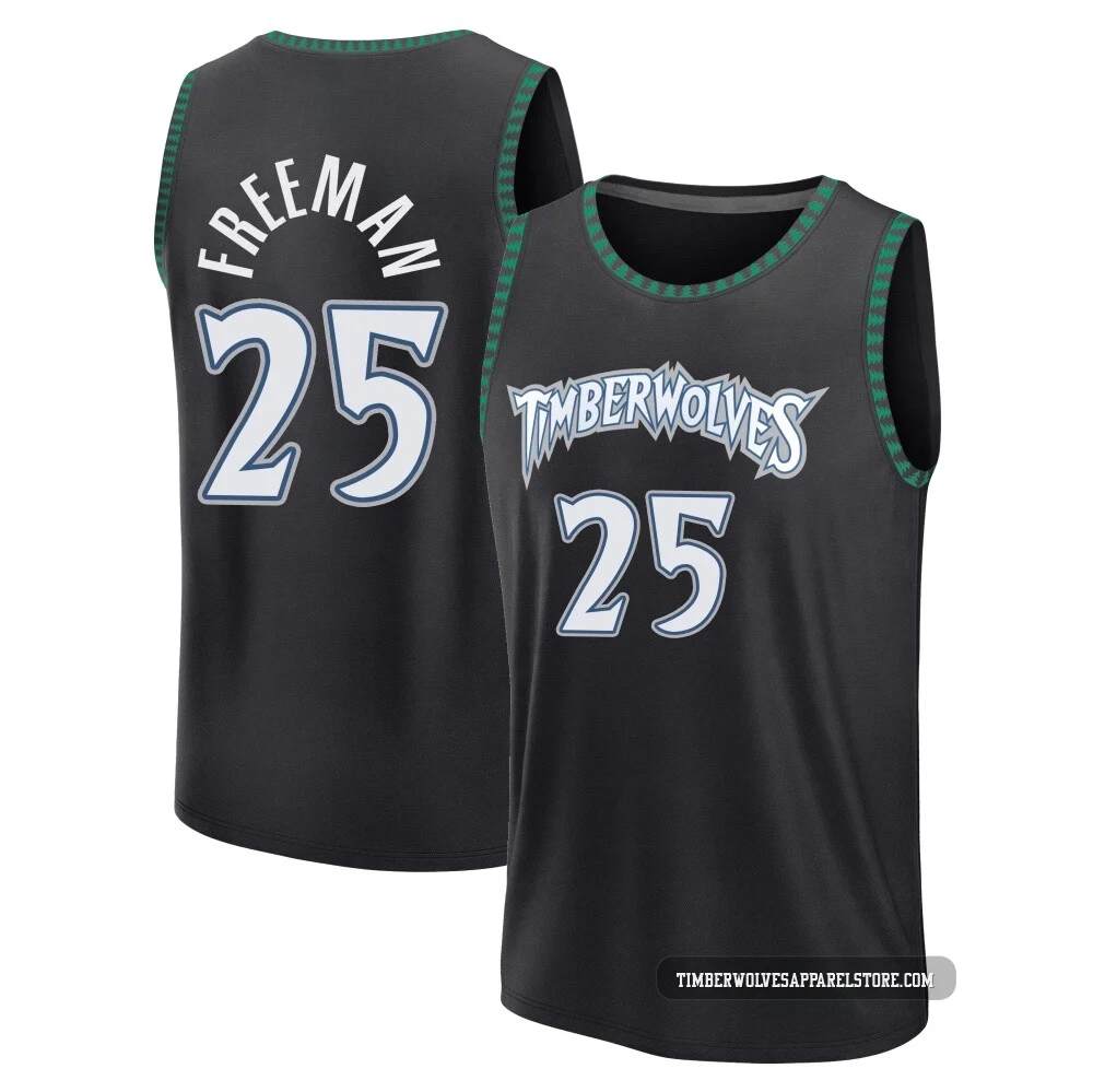 Enrique Freeman ＃25 Minnesota Timberwolves Black Youth Fast Break Classic Edition Jersey