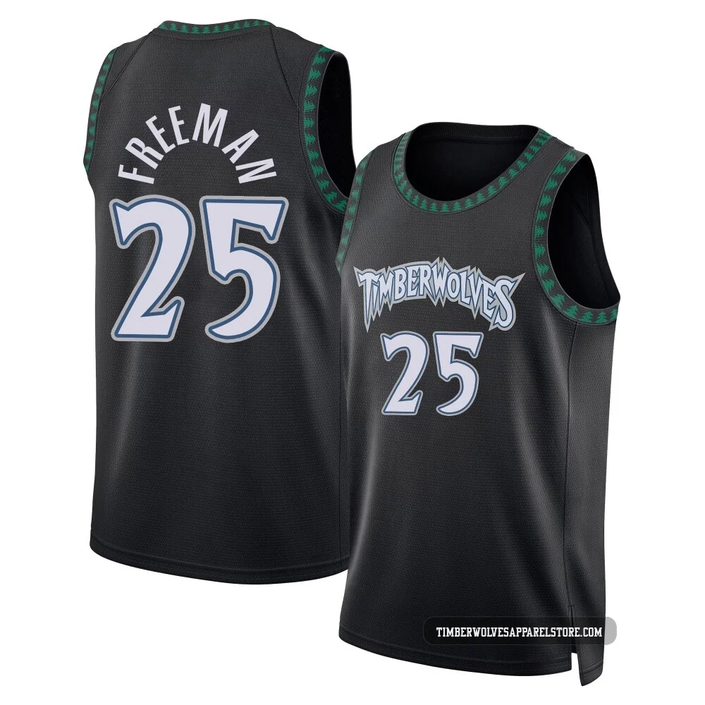 Enrique Freeman ＃25 Minnesota Timberwolves Swingman Black Youth Classic Edition Jersey