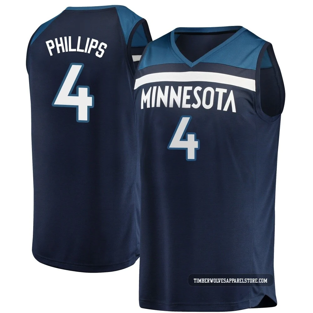 Julian Phillips ＃4 Minnesota Timberwolves Navy Youth Fast Break Jersey - Icon Edition