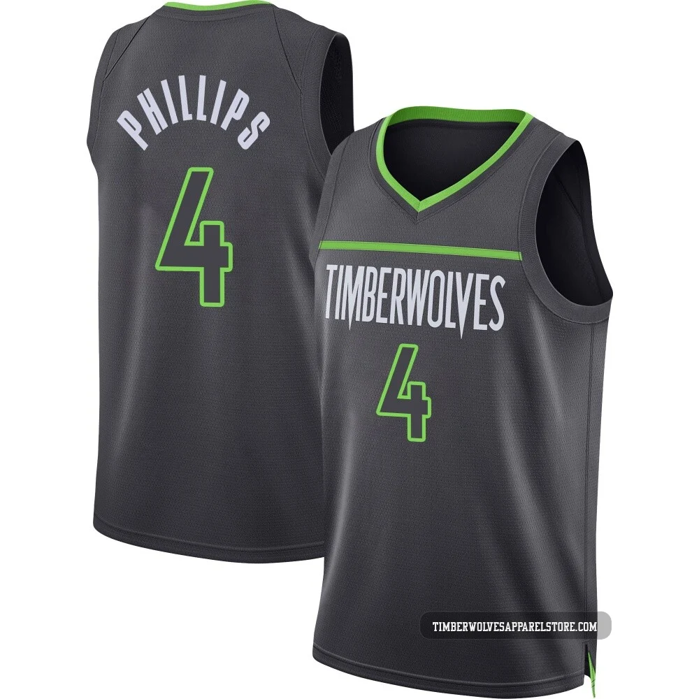 Julian Phillips ＃4 Minnesota Timberwolves Swingman Charcoal Youth Statement Edition Jersey