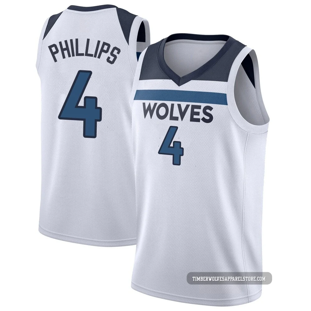 Julian Phillips ＃4 Minnesota Timberwolves Swingman White Youth Jersey - Icon Edition