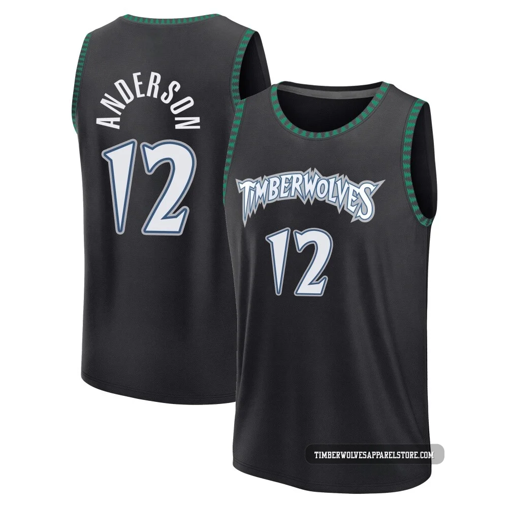Kyle Anderson ＃12 Minnesota Timberwolves Black Youth Fast Break Classic Edition Jersey