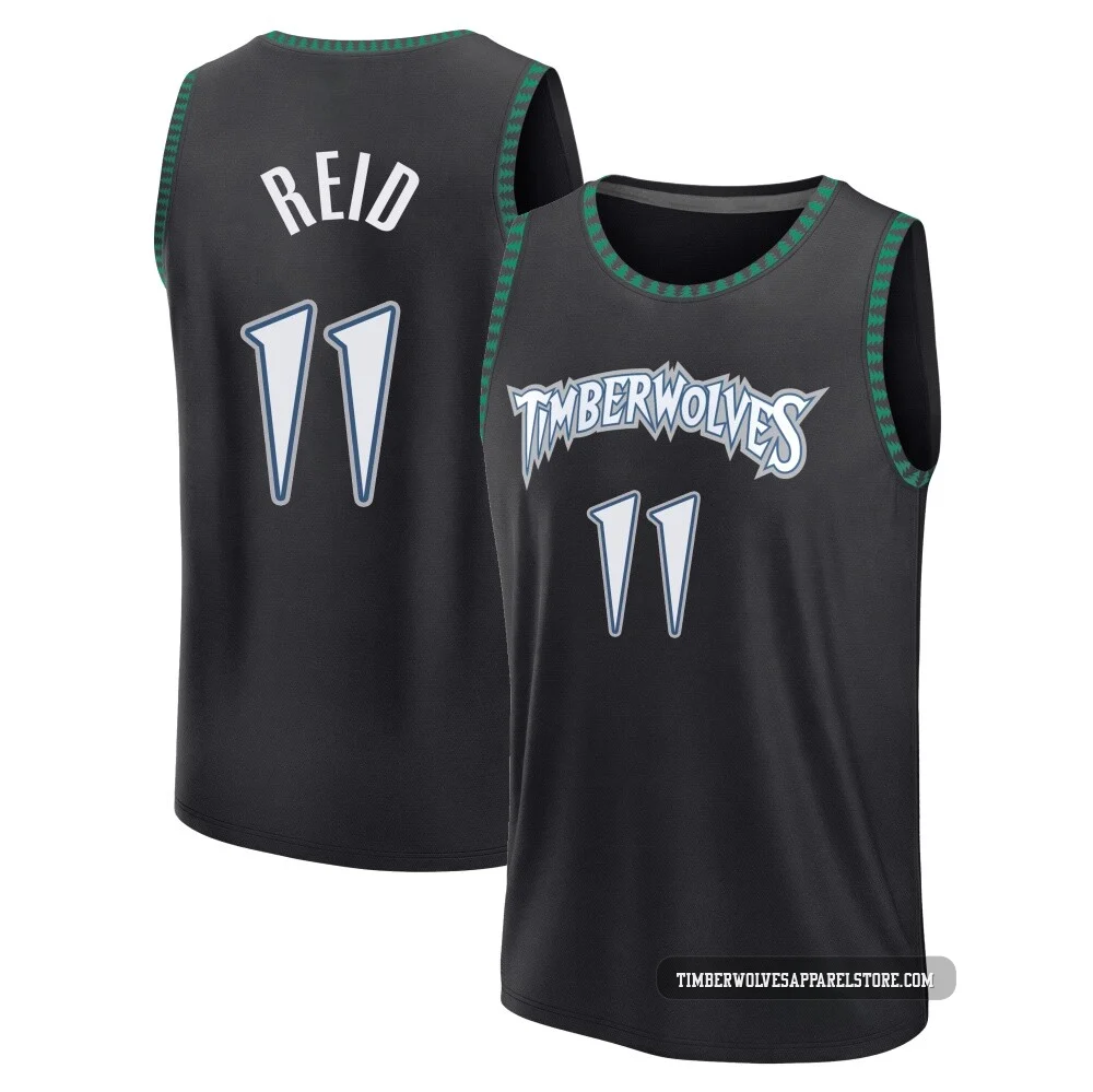Naz Reid ＃11 Minnesota Timberwolves Black Youth Fast Break Classic Edition Jersey