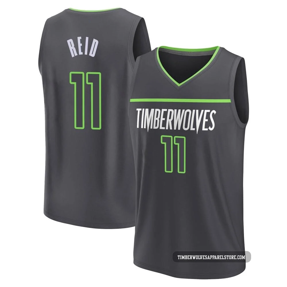 Naz Reid ＃11 Minnesota Timberwolves Charcoal Men's Fast Break Statement Edition Jersey