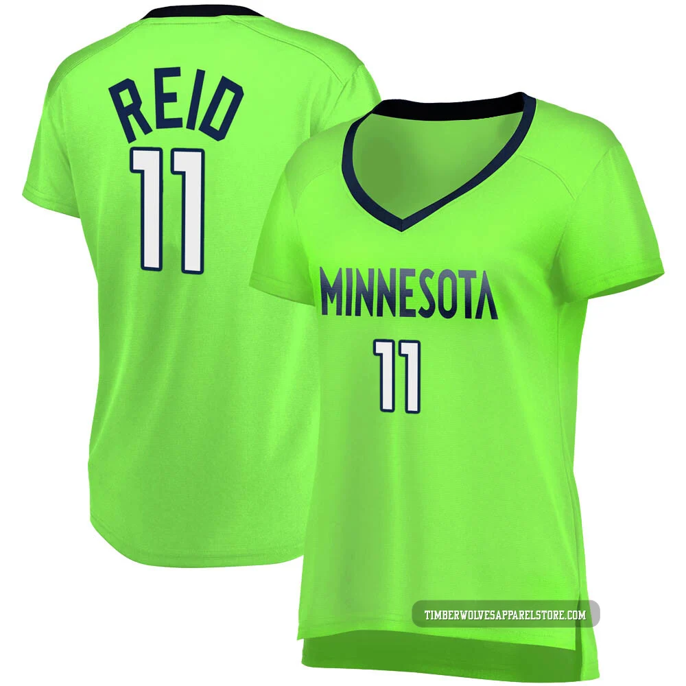 Naz Reid ＃11 Minnesota Timberwolves Green Women's Fast Break Jersey - Statement Edition