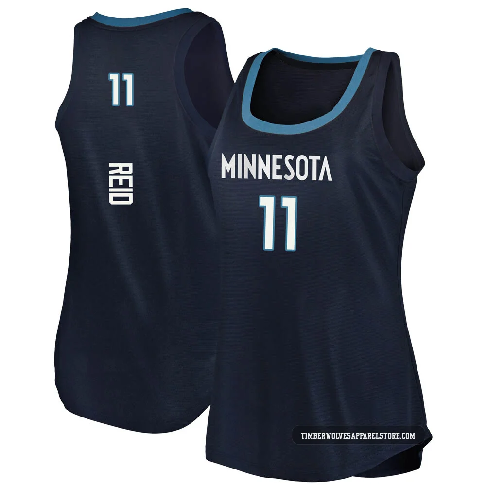 Naz Reid ＃11 Minnesota Timberwolves Navy Women's Fast Break Tank Jersey - Icon Edition