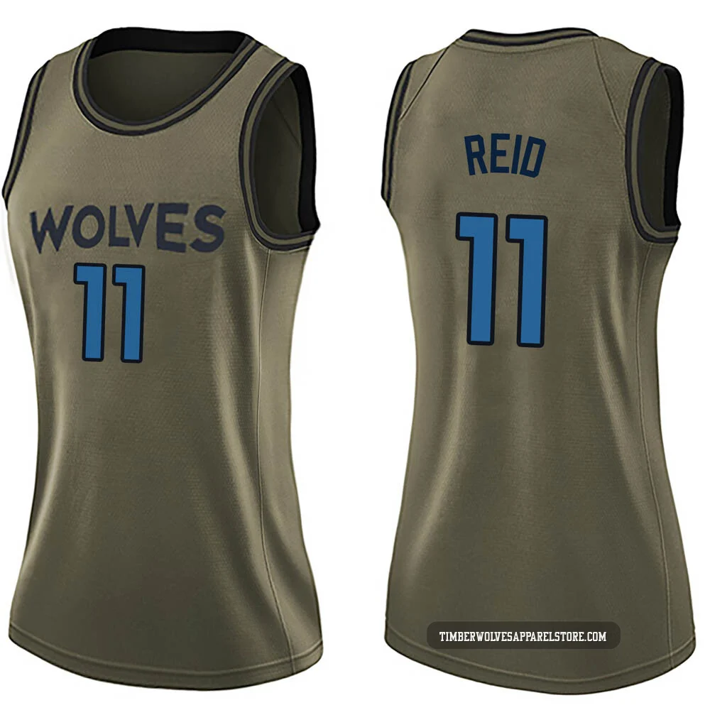 Naz Reid ＃11 Minnesota Timberwolves Swingman Green Women's Salute to Service Jersey