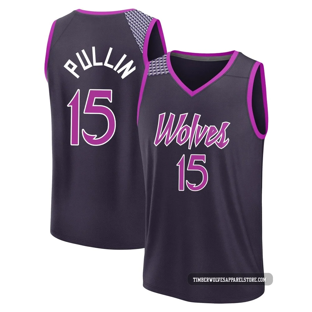 Zyon Pullin ＃15 Minnesota Timberwolves 2025/26 Youth Fast Break Purple City Edition Jersey