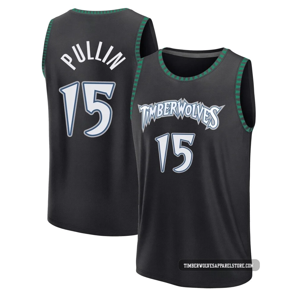 Zyon Pullin ＃15 Minnesota Timberwolves Black Youth Fast Break Classic Edition Jersey