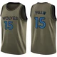 Zyon Pullin ＃15 Minnesota Timberwolves Swingman Green Youth Salute to Service Jersey