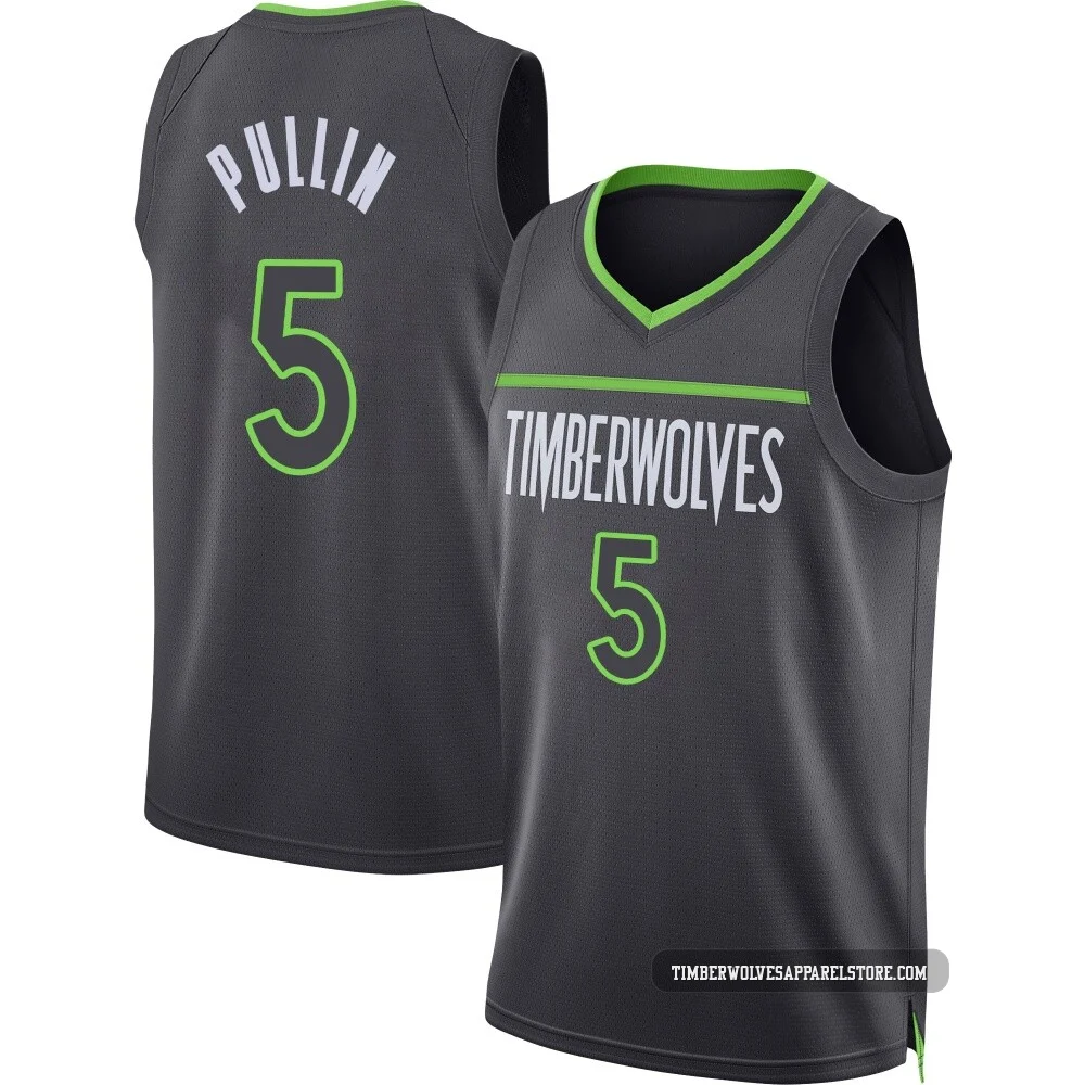 Zyon Pullin ＃5 Minnesota Timberwolves Swingman Charcoal Youth Statement Edition Jersey